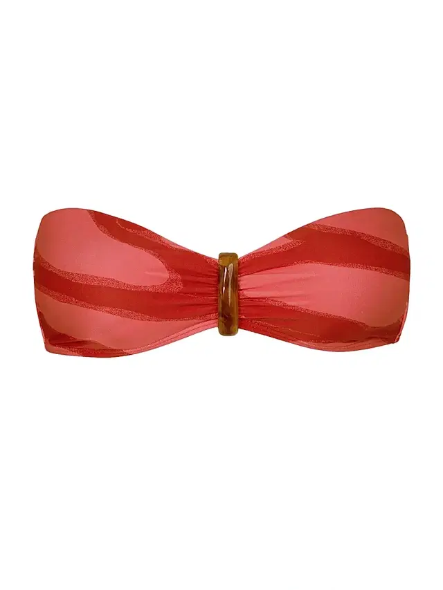 Women's Enigma Iggy Striped Bandeau Bikini Top