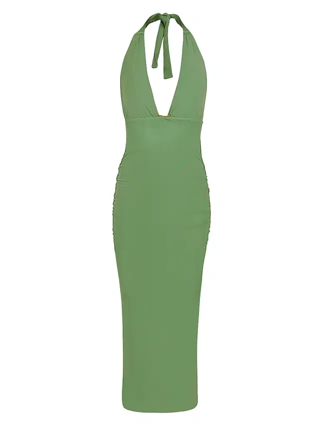 Women's Salma Halterneck Midi-Dress - Green