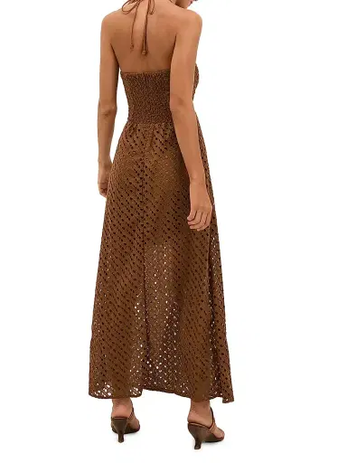 ViX by Paula Hermanny Women's Melina Cotton Halterneck Midi-Dress - Brown | Thumbnail 3 ViX by Paula Hermanny Women's Melina Cotton Halterneck Midi-Dress - Brown | Thumbnail 3