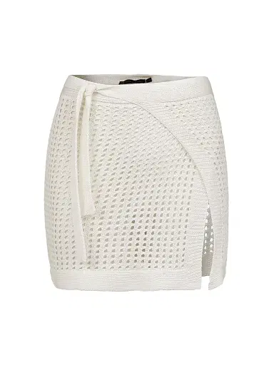ViX by Paula Hermanny Women's Rena Knit Mini-Pareo - Off White - Size Large | Thumbnail 1
