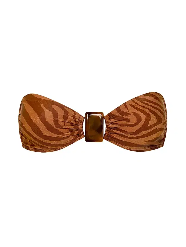 Women's Sundown Misty Animal-Print Bandeau Bikini Top