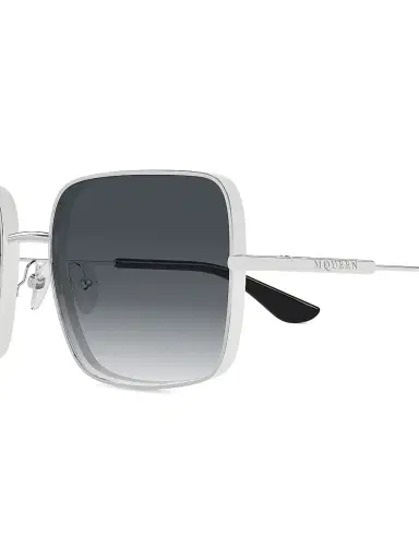 Alexander McQueen Women's Metal T-Bar 55MM Square Sunglasses | Thumbnail 3 Alexander McQueen Women's Metal T-Bar 55MM Square Sunglasses | Thumbnail 3