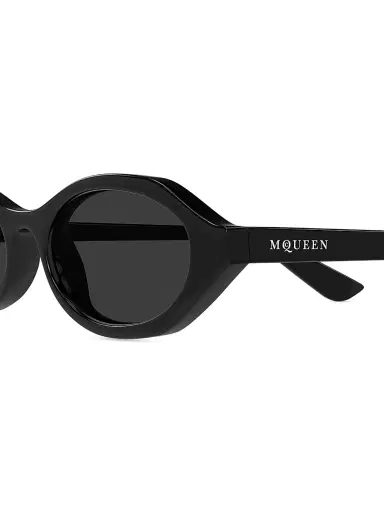 Alexander McQueen Women's Spike 51MM Oval Sunglasses - Black | Thumbnail 3 Alexander McQueen Women's Spike 51MM Oval Sunglasses - Black | Thumbnail 3