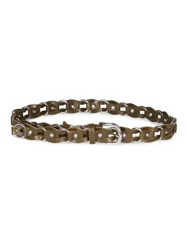 Isabel Marant Women's Bali Chain-Link & Leather Belt - Dark Khaki | Thumbnail 1 Isabel Marant Women's Bali Chain-Link & Leather Belt - Dark Khaki | Thumbnail 1
