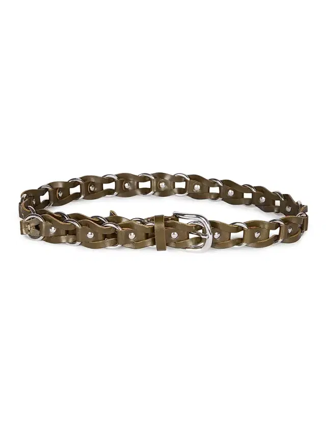 Isabel Marant Women's Bali Chain-Link & Leather Belt - Dark Khaki