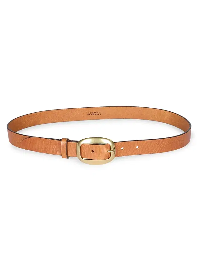 Isabel Marant Women's Dara Small Leather Belt - Cognac