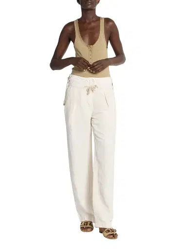 Isabel Marant Women's Sharon Linen-Silk Tapered Pants | Thumbnail 2 Isabel Marant Women's Sharon Linen-Silk Tapered Pants | Thumbnail 2