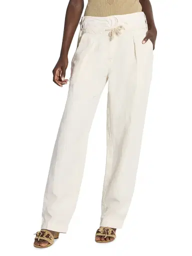 Isabel Marant Women's Sharon Linen-Silk Tapered Pants | Thumbnail 3 Isabel Marant Women's Sharon Linen-Silk Tapered Pants | Thumbnail 3