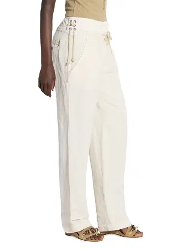 Isabel Marant Women's Sharon Linen-Silk Tapered Pants | Thumbnail 4 Isabel Marant Women's Sharon Linen-Silk Tapered Pants | Thumbnail 4