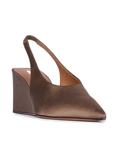 Alaïa Women's 75MM Satin Slingback Wedges | Thumbnail 2 Alaïa Women's 75MM Satin Slingback Wedges | Thumbnail 2