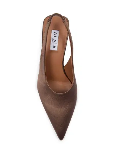 Alaïa Women's 75MM Satin Slingback Wedges | Thumbnail 4 Alaïa Women's 75MM Satin Slingback Wedges | Thumbnail 4