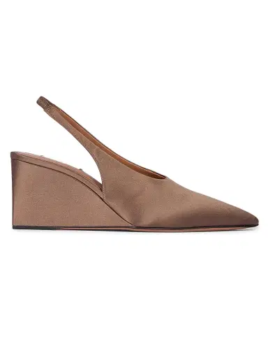 Alaïa Women's 75MM Satin Slingback Wedges | Thumbnail 1 Alaïa Women's 75MM Satin Slingback Wedges | Thumbnail 1