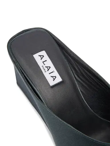 Alaïa Women's Point-Toe Wedge Mules - Blue Petrole - Size 11 | Thumbnail 6 Alaïa Women's Point-Toe Wedge Mules - Blue Petrole - Size 11 | Thumbnail 6