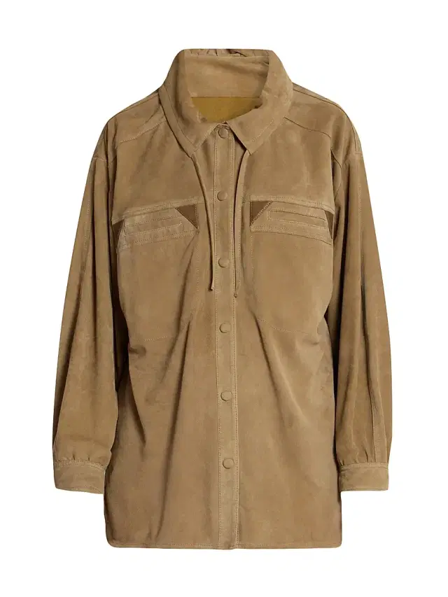 Women's Maldia Suede Oversized Utility Jacket - Bronze