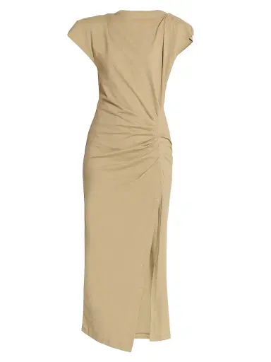 Isabel Marant Women's Nadela Cap-Sleeve Cotton Midi-Dress - Light Bronze - Size 8 | Thumbnail 1 Isabel Marant Women's Nadela Cap-Sleeve Cotton Midi-Dress - Light Bronze - Size 8 | Thumbnail 1