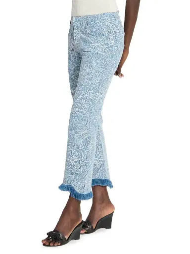 Isabel Marant Women's Ombeline Embroidered Crop Jeans - Blue | Thumbnail 4 Isabel Marant Women's Ombeline Embroidered Crop Jeans - Blue | Thumbnail 4