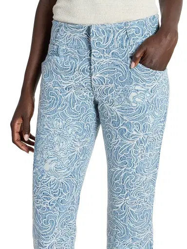 Isabel Marant Women's Ombeline Embroidered Crop Jeans - Blue | Thumbnail 6 Isabel Marant Women's Ombeline Embroidered Crop Jeans - Blue | Thumbnail 6