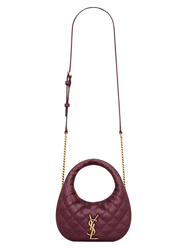 Saint Laurent Women's Icarino Mini Top Handle Bag in Quilted Nappa - Rouge Cabernet