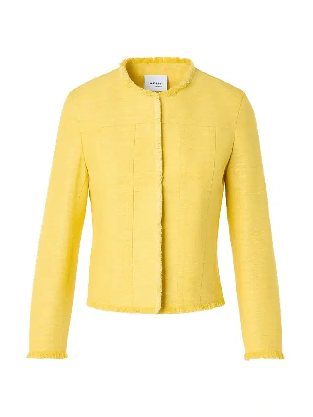 Women's Frayed-Trim Silk-Blend Jacket - Lemon Zing