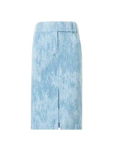 Akris punto Women's Washed Jacquard Denim Pencil Skirt - Sky Blue Denim | Thumbnail 1 Akris punto Women's Washed Jacquard Denim Pencil Skirt - Sky Blue Denim | Thumbnail 1