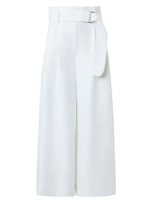 Akris punto Women's Fiorella Linen Belted Culottes - Cream