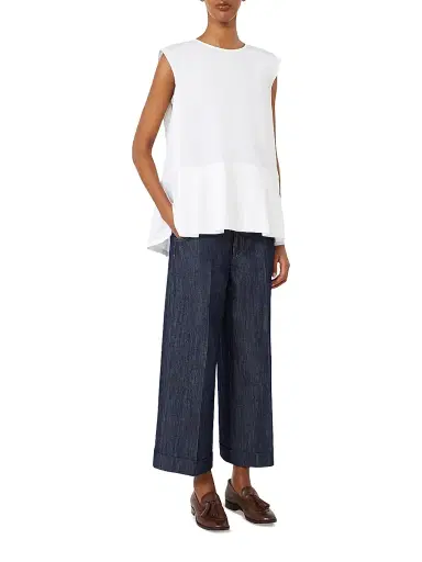 Max Mara Women's Cotton Poplin Top - White - Size 12 | Thumbnail 2