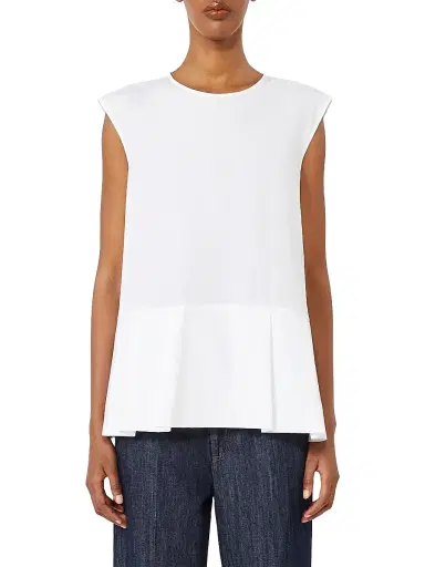 Max Mara Women's Cotton Poplin Top - White - Size 12 | Thumbnail 3