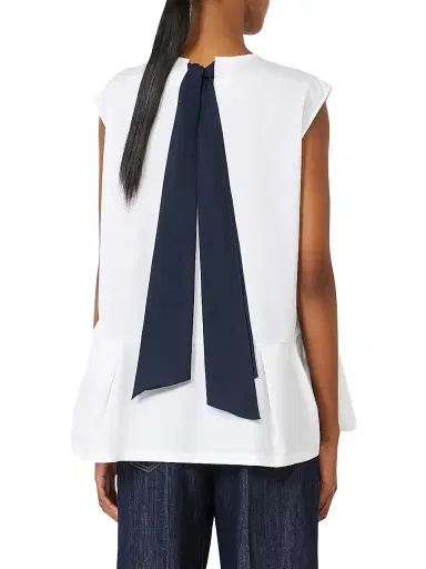Max Mara Women's Cotton Poplin Top - White - Size 12 | Thumbnail 4