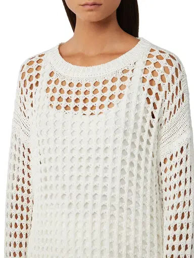 Max Mara Women's Cotton Mesh Jumper - Optical White - Size XL | Thumbnail 5