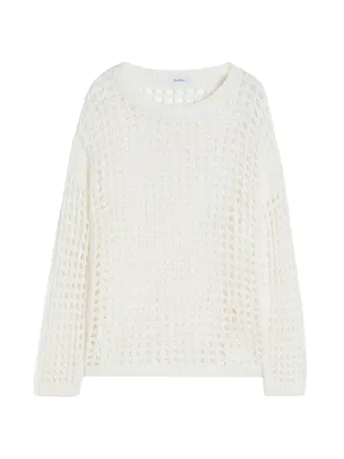Max Mara Women's Cotton Mesh Jumper - Optical White - Size XL | Thumbnail 1