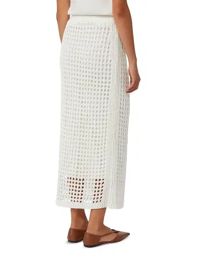 Max Mara Women's Mesh Cotton Skirt - Optical White - Size Large | Thumbnail 4 Max Mara Women's Mesh Cotton Skirt - Optical White - Size Large | Thumbnail 4