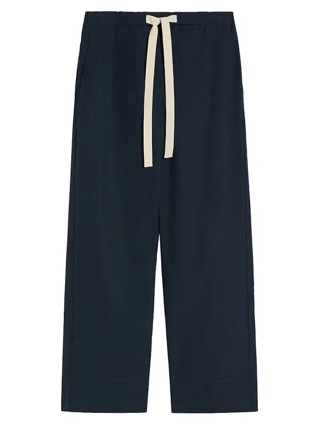 Women's Cotton Drawstring Trousers - Midnightblue