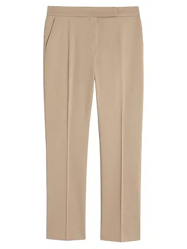 Max Mara Women's Slim Fit Cotton Satin Trousers - Kaki - Size 16 | Thumbnail 1 Max Mara Women's Slim Fit Cotton Satin Trousers - Kaki - Size 16 | Thumbnail 1
