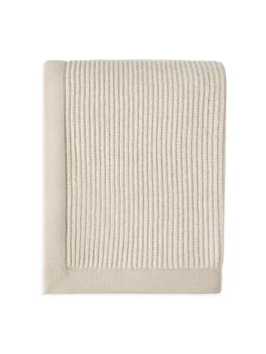 Brunello Cucinelli Cashmere Half English Rib Knit Throw | Thumbnail 1