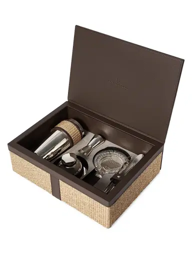 Brunello Cucinelli Silver-Plated Steel and Techno Raffia Cocktail Set - Rope | Thumbnail 3