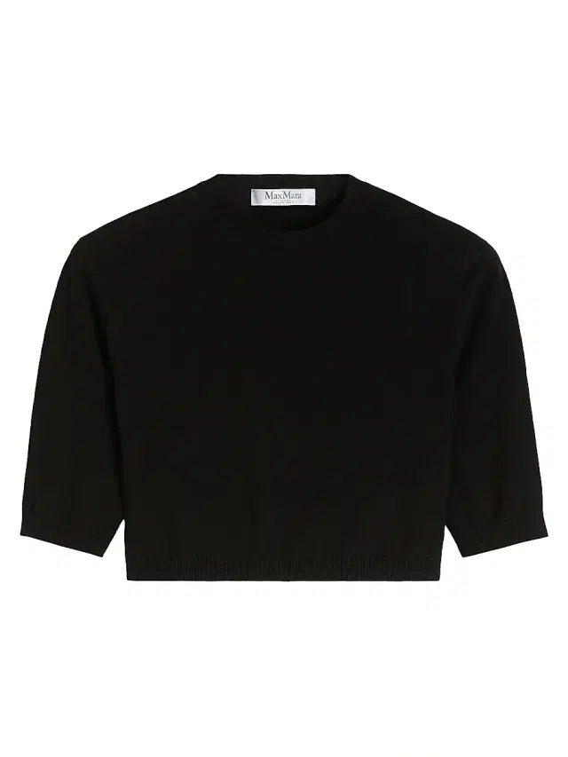 Max Mara Women's Stretch Viscose Cropped Jumper - Black