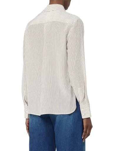 Max Mara Women's Printed Crepe De Chine Shirt - Camel | Thumbnail 4