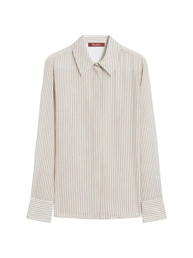 Max Mara Women's Printed Crepe De Chine Shirt - Camel
