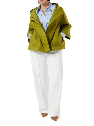 Marina Rinaldi Women's Straight Fit Cotton Canvas Trousers - White - Size 16 | Thumbnail 2