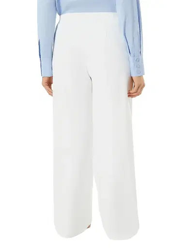 Marina Rinaldi Women's Straight Fit Cotton Canvas Trousers - White - Size 16 | Thumbnail 4