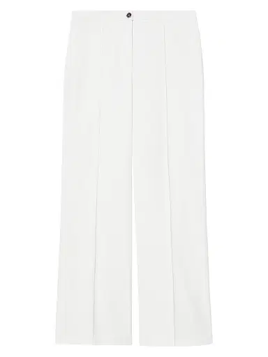 Marina Rinaldi Women's Straight Fit Cotton Canvas Trousers - White - Size 16 | Thumbnail 1