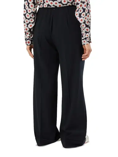 Marina Rinaldi Women's Stretch Canvas Wide Leg Trousers - Midnight Blue - Size 16 | Thumbnail 4