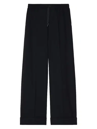 Marina Rinaldi Women's Stretch Canvas Wide Leg Trousers - Midnight Blue - Size 16 | Thumbnail 1