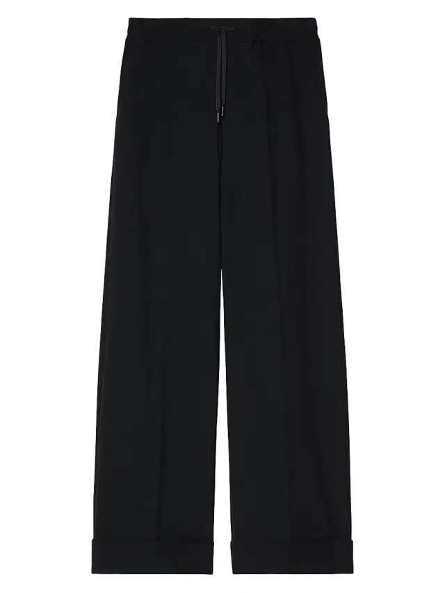 Marina Rinaldi Women's Stretch Canvas Wide Leg Trousers - Midnight Blue
