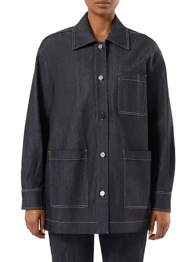 Marina Rinaldi Women's Stretch Cotton Jacket - Navy - Size 16 | Thumbnail 3