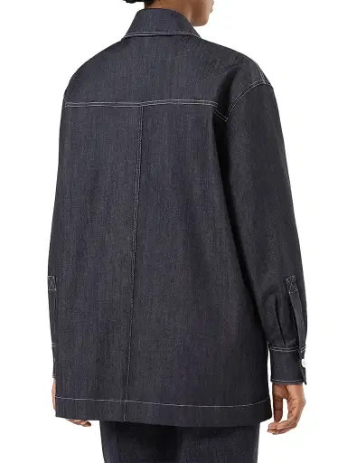 Marina Rinaldi Women's Stretch Cotton Jacket - Navy - Size 16 | Thumbnail 4