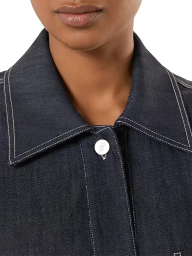 Marina Rinaldi Women's Stretch Cotton Jacket - Navy - Size 16 | Thumbnail 5