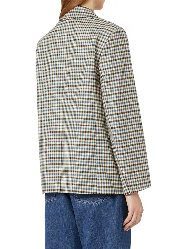 Max Mara Women's Single Breasted Wool and Cotton Jacket - Light Blue - Size 16 | Thumbnail 3 Max Mara Women's Single Breasted Wool and Cotton Jacket - Light Blue - Size 16 | Thumbnail 3