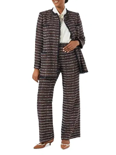 Marina Rinaldi Women's Bouclé Fabric Jacket - Blue Brown - Size 16 | Thumbnail 2