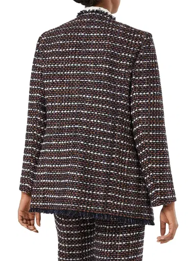 Marina Rinaldi Women's Bouclé Fabric Jacket - Blue Brown - Size 16 | Thumbnail 4